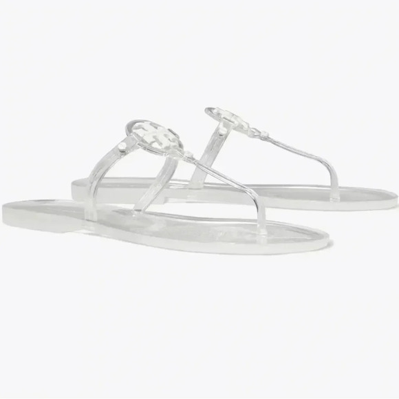 Tory Burch Mini Miller Jelly Thong Sandal Gray Women Size 9 like new. - Picture 1 of 11